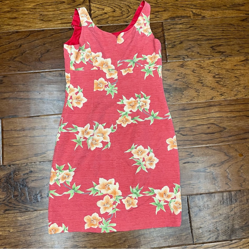 Floral Red Sleeveless Dress